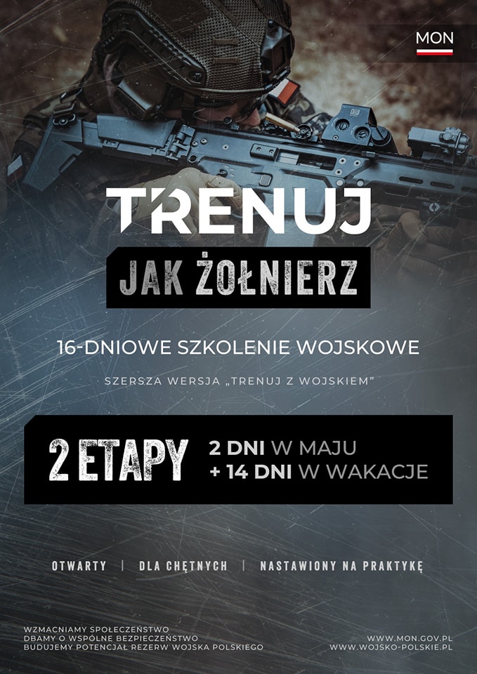 Plakat trenuj jak żołnierz