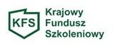 Po lewej stronie litery KFS wewnątrz kształtu granic Polski, po prawej stronie napis Krajowy Fundusz Szkoleniowy.
